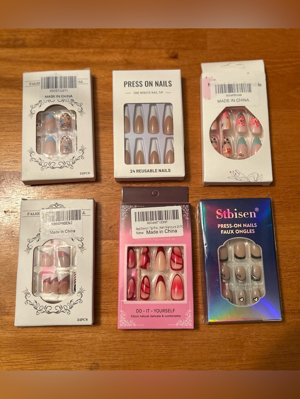 6 packs of Assorted Press-On Nail Sets